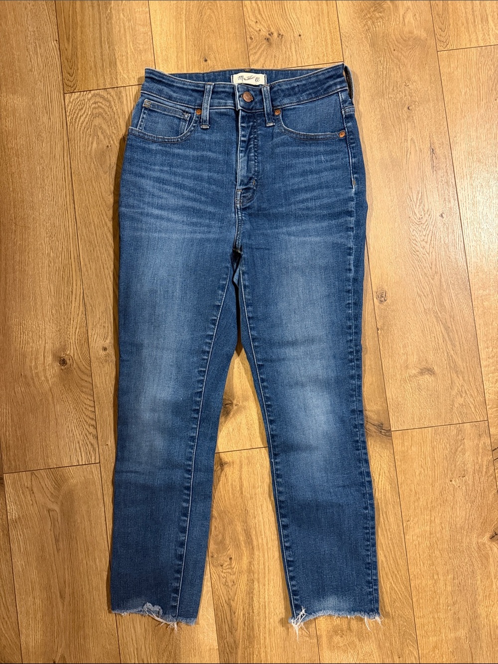 Madewell Mid-Blue High-Rise Ankle Jeans